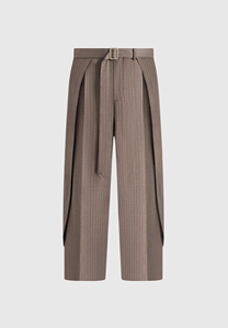 Men's High Waist Pleated Formal Trousers Straight Leg <b>Wool</b> Blend Suit <b>Pants</b> Autumn Wear - Product Image 3