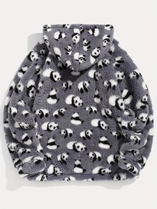 Sweat-shirt à capuche demi-zip surdimensionné de luxe en coton épais 380G avec intérieur polaire OEM ODM - Product Image 3