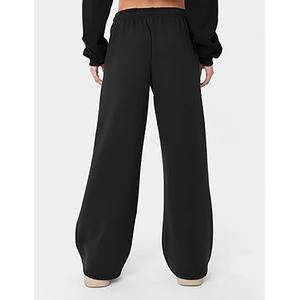 Women Regular Straight Fit Summer Vintage Casual Jogger Sweatpants with Adjustable Waist and 100% Cotton - Product Image 2