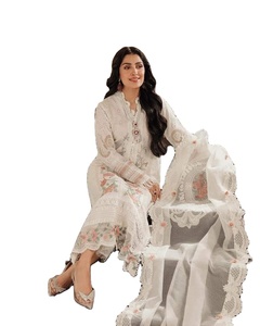 Indien pakistanais dernière mousseline de soie brodée Salwar Kameez avec maçonnerie lourde Collection de mariage de luxe vente chaude robe 0377 - Product Image 1