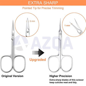 Ciseaux à cuticules professionnels en acier inoxydable à pointe incurvée et extra-affûtée pour la manucure et les soins des ongles - Product Image 3