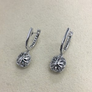 Boucles d'oreilles pendantes Halo pour femmes en argent sterling 925 plaqué rhodium avec diamant naturel bleu rond de 1,10 carat, bijoux de mariage tendance - Product Image 4