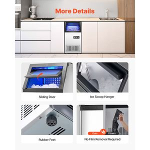 Macchina per il ghiaccio commerciale da 120 libbre/24 ore, autoportante, 36 cubetti di ghiaccio in 15 minuti, grande capacità di stoccaggio da 28 libbre - Product Image 6