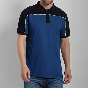 Chemises polo pour hommes en tissu tricoté uni, fournisseur direct d'usine, manches courtes, polos unis pour hommes - Product Image 1