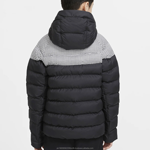 Veste d'hiver matelassée pour enfants en gros, manteau à capuche pour garçons, imperméable, coupe-vent, chaud, rembourré, motif quadrillé, parka pour enfants - Product Image 6