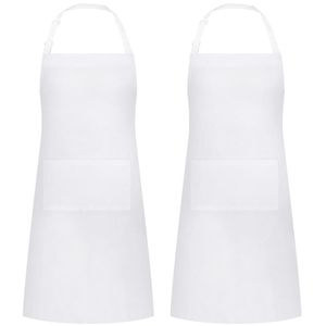 Delantal de Chef Blanco Premium 100% Algodón – Delantal de Cocina Ajustable, Duradero y Lavable con Bolsillo para Uso Doméstico y en Restaurantes - Product Image 1