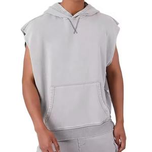 Ensemble short et débardeur personnalisé avec logo, sans manches, à capuche, deux pièces, short cargo, vêtements d'été, ensemble débardeur et short pour homme - Product Image 2