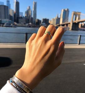 Bague ouverte en argent sterling 925 avec zircon, design artistique feuille fraîche, bijoux coréens tendance pour femme, à porter au quotidien, cadeau d'anniversaire - Product Image 3