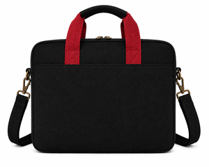 Maletín Moderno para Portátil AMANI de Yute, 16 Pulgadas, Bolsa de Hombro para Negocios con Asa Protectora y Cierre, Ecológico, Negro y Rojo - Product Image 6