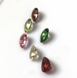 Ensemble de 6 pierres précieuses de tourmaline naturelle du Zambie calibrées, multicolores pastel, taille poire, 6x9 mm, 7,30 carats au total - Product Image 5