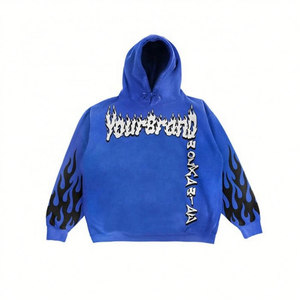 High Quality Winter Hip Hop Thermal Casual Printed Rhinestones Zip Hoodie Distress <b>Pants</b> Tracksuit Custom Two Piece Streetwear - Product Image 2