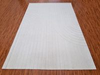 Tapis en laine géométrique abstrait blanc pur, fait main, minimaliste, cadeau de Noël, décoration intérieure, cadeau de fête pour pique-nique