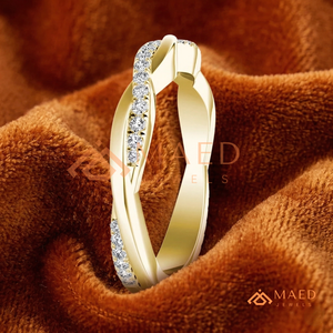 Bague d'éternité tressée Eternal Love en or 14 carats, bague torsadée infini, bagues de mariage pour l'anniversaire de mariage, bijoux, bague en diamant - Product Image 2