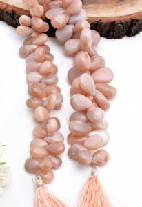 Pierre de lune chocolat naturelle 8 pouces, gouttes facettées naturelles pour la fabrication de bijoux fins - Product Image 6