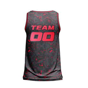 เสื้อบาสเก็ตบอลแบบอเมริกัน แขนกุด แบบกลับด้านได้ คุณภาพสูง พิมพ์ลายแบบ Sublimation  ออกแบบชื่อทีมและหมายเลขได้เอง - Product Image 3