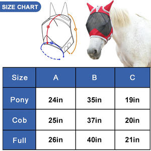 Masque anti-mouches pour chevaux, avec protection des oreilles et du nez, design en maille pour la protection contre le soleil et les insectes. - Product Image 6