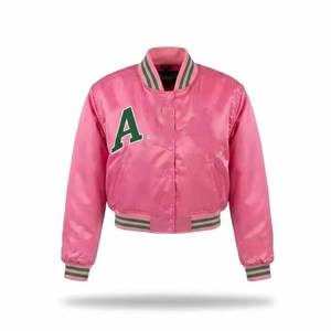 Veste en PU satinée verte avec lettres brodées sur le devant, col rabattu, manches classiques, style preppy, longueur courte, été, unisexe - Product Image 6