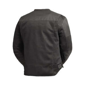 Men's Cordura Mesh Motorcycle <b>Jacket</b> 220g All Seasons Center Zip Breathable with <b>Neoprene</b> Collar and Adjustable Forearms - Product Image 2