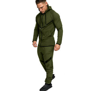 Conjunto Deportivo de Forro Polar Estampado Ecológico para Hombre, Sudadera con Cremallera Completa y Pantalones Jogger de Corte Regular - Product Image 1