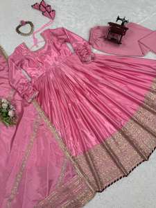 Robe Anarkali Traditionnelle Indienne Pakistanaise Pishwas Tendance Designer Manches Longues Belle Décontractée pour Femme en Vente Chaude - Product Image 4