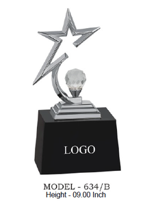 Star <b>Trophy</b> With Crystal Ball Base Black <b>Plaque</b> Model 634 A B C - Product Image 5