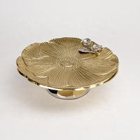 Ensemble de 4 ustensiles de service à gâteau pliables en métal, écologiques, doré/argenté, style antique de luxe, avec support personnalisé et plateau à fleurs, lavage à la main