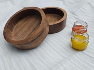 Recipiente de Madera Natural Hecho a Mano para Velas |   Recipiente Rústico para Velas de Cera de Soja |   Decoración del Hogar |   Curio Craft OEM - Product Image 4