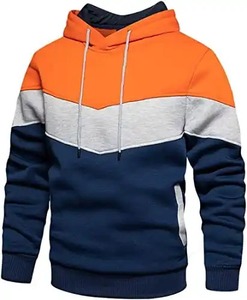 Custom Men's Pullover Hoodie Gray French Terry Fleece <b>Sweatshirt</b> White Hood Kangaroo Pocket 100% Cotton Long Winter Loose Fit - Product Image 5