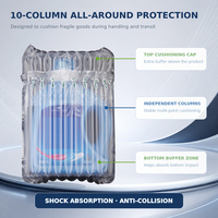 Sac gonflable de protection en forme de Q à 10 colonnes, personnalisé, 65 µm PA/PE, pour l'emballage et la protection des bouteilles et bocaux lors de l'expédition (vente en gros)