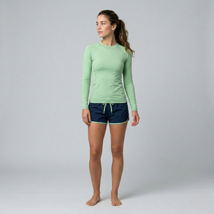 Rashguard Femme en Spandex/Nylon 240g 100% Pré-rétréci, Service OEM, Manches Longues pour Surf, Natation, MMA, Personnalisable - Product Image 4