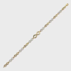 สร้อยข้อมือเทนนิสทองคำ 14K คลาสสิก ประดับเพชรโมอิสซาไนต์และเพชรแท้ เหมาะสำหรับเป็นของขวัญในงานแต่งงานหรืองานเลี้ยง - Product Image 4