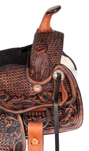 Sillín occidental mecanizado a mano con tallado para carreras de barriles | Sillín inglés de primera calidad, sillín de cuero para montar a caballo - Product Image 4