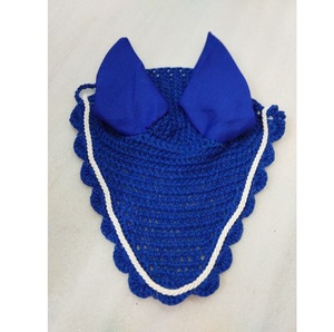 Voile anti-mouches pour cheval en coton respirant avec protection pour les oreilles, couleur bleu roi - Product Image 1