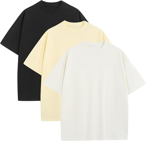 Custom Logo <b>Men's</b> Blank Box Cut Tee T <b>Shirt</b> 250gsm USA Heavyweight 100% Cotton TShirt Oversized Boxy Fit Crop T-<b>shirt</b> for <b>Men</b> - Product Image 6