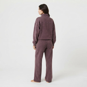 Custom <b>Women</b> Acid Wash Tracksuit Set Oversized Quarter Zip Sweatshirt And <b>Sweatpants</b> Two Piece Outfit OEM ODM Manufacture - Product Image 2