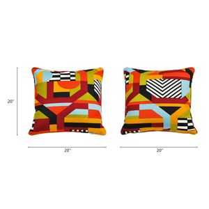 La broderie 20 "หมอนตกแต่งสี่เหลี่ยมหลากสีปักลายขนนก - Product Image 4