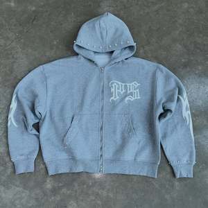Ensemble de sweats à capuche unisexe en coton 100% imprimé perles, style vintage délavé, respirant, coupe oversize, style streetwear, pour l'hiver et le quotidien - Product Image 3