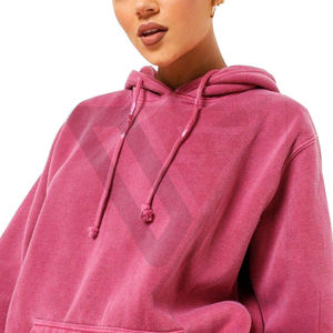 Custom High Quality 100% Cotton Fleece <b>Zip</b> <b>Hooded</b> Winter Women's Oversized Vintage Streetwear Heavy Weight Sweatshirts - Product Image 4