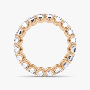 แหวนเพชรแล็บโกรว์ทรงเอเมอรัลด์แบบ Eternity Band ทองคำขาว 14K แหวนแต่งงานแบบ Eternity เต็มวง แหวนหรูสำหรับเจ้าสาวและวันครบรอบ - Product Image 4