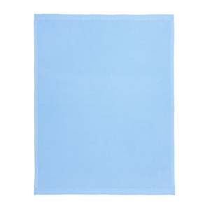 Knitted 100% Cotton Eco-Friendly Solid Color <b>Throw</b> Baby <b>Blanket</b> Rectangle Shape Cute Style Customizable Light Blue Home Use - Product Image 3