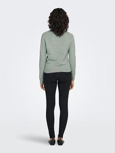 Suéter de Punto con Cuello Redondo para Mujer, Color Sólido, Manga Larga, Estilo Minimalista, para Otoño, 100% Algodón, Anti-Pilling - Product Image 5