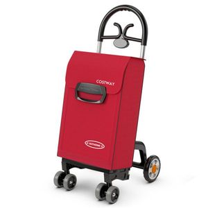 Carrello Pieghevole Robusto Rosso in Metallo e Plastica per Supermercato, Uso Esterno e Stoccaggio - Product Image 2