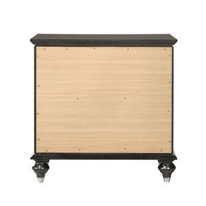 Comodino grigio metallizzato massello in legno di gomma con 2 cassetti - Product Image 6