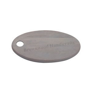 Hotel & Home Use Premium Quality Modern Design Handmade Durable <b>Light</b> Grey Wash Color Oval Shape Wooden Chopping <b>Board</b> Supplier - Product Image 1