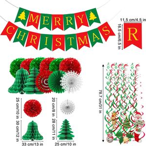 Set Decorazioni per Festa DIRTY 30 MERRY CHRISTMAS con Striscione, Spirali, Pompon, Alberi di Natale in Carta e Babbo Natale per Festività - Product Image 2