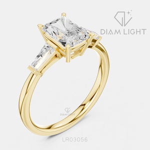 Bague de fiançailles en or blanc 14 carats avec diamant de laboratoire taille radiant de 1,56 carat, certifié IGI, couleur F+, clarté VS+, bague de promesse de mariage - Product Image 6