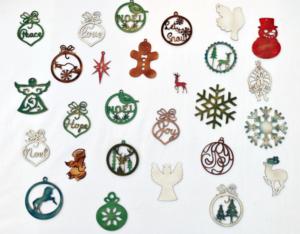 Adornos Navideños de Madera Estilo Vintage, Rodajas de Madera Grabadas con Láser para Manualidades, Decoración Navideña para el Hogar y Fiestas - Product Image 1