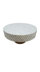 ILAHI's Bone Inlay <b>Table</b> Modern Design Agate Detailing <b>Storage</b> Portable Home Furniture - Product Image 2