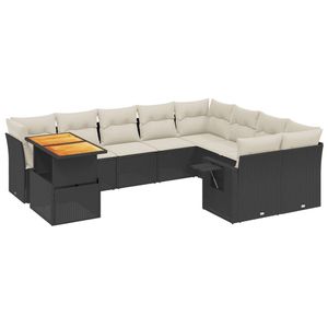 Conjunto de Sofás de Jardín en Blanco Crema y Negro - Product Image 2