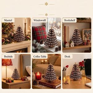 Hot Sale Handmade Eco-Friendly High Quality Home Indoor Decoration Wood <b>Christmas</b> Cone <b>Tree</b> Table <b>Top</b> <b>Christmas</b> <b>Tree</b> Ornament - Product Image 4